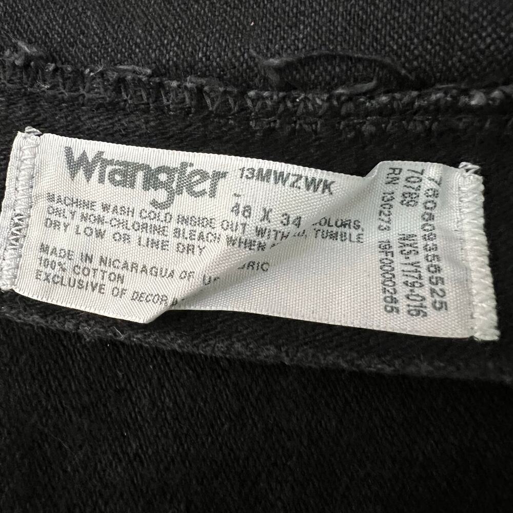 Wrangler Black Straight Leg Denim Jeans Big and Tall 13MWZWK | Men's Size 48X34 - Picture 4 of 8